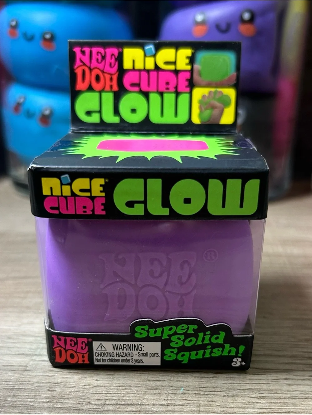NeeDoh Nice Cube Glow Purple NEW SEALED + FREE RMS Gummi Bear Dumpling